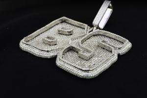 Colgante de Letra Personalizado de Plata de Ley 925 con Moissanita y Baño de Oro, Estilo Hip Hop, Unisex, de Lujo - Product Image 3