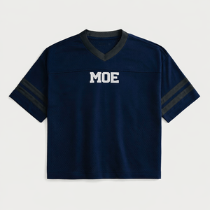 街头风格男士美式橄榄球球衣海军蓝超大运动衫透气运动上衣自有品牌批发 - Product Image 3