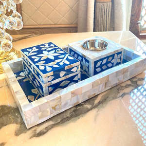 ชุดเตาบาคูหรือฝังไข่มุกเรืองแสงทันสมัยทำมือกับแม่ของไข่มุกรายละเอียดที่สมบูรณ์แบบสำหรับการตกแต่งบ้านสไตล์อาหรับสุดหรูเป็นของขวัญ - Product Image 1