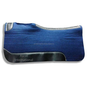 Vente en gros de tapis de selle en laine de feutre synthétique Western avec cuir pour équipement d'équitation avec logo personnalisé - Product Image 3
