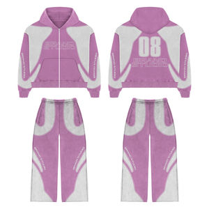 Traje Deportivo de Felpa Francesa de 500 GSM para Hombre, Personalizado con Impresión, Premium, Fabricante OEM, Trajes con Paneles de Color 2026 - Product Image 1