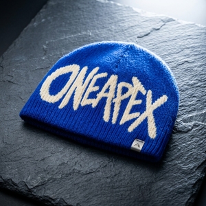 Custom Royal Blue Knit Beanie Hat Cream Custom Logo Ribbed <b>Winter</b> <b>Cap</b> Unisex Streetwear Fashion Headwear Wholesale Manufacture - Product Image 2