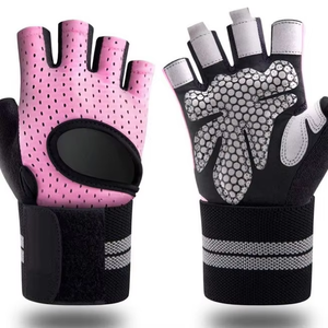 Anti <b>Slip</b> Fitness Workout Gloves <b>Half</b> Finger Breathable Padded Gym Gloves Weightlifting Exercise Palm Protector - Product Image 1