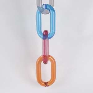 resin <b>large</b> link Vintage Style Colour Mixture Necklace Punk Hollow Out Big Chunky Round Long Acrylic Resin Link Chain wall <b>art</b> - Product Image 3