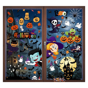 Oferta Especial: Pegatinas de Ventana de Elfo de Dibujos Animados para Halloween, Impresas con UV, de PVC Reutilizable, Decoración Impermeable para Vidrio, para Niños - Product Image 3