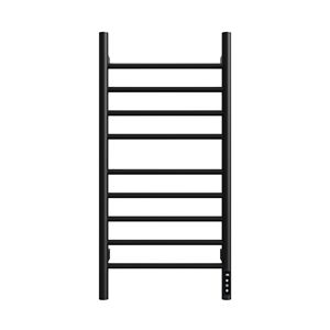 Moderno Portasciugamani in Acciaio e Bambù 17,8 X 35,7 X 4,4 Pollici con Funzione Riscaldante per Uso su Porta del Bagno - Product Image 1