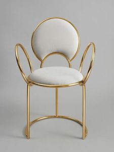 Silla otomana blanca con respaldo y cubierta suave para sala de estar, pasillo, uso decorativo, silla otomana con marco dorado - Product Image 2