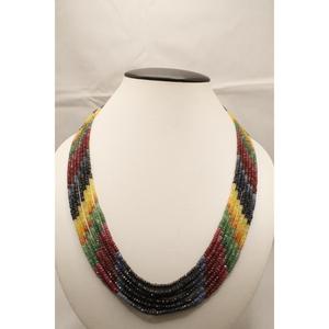 Collier de perles de pierres facettées multicolores 328,23 carats certifié par un tiers pour la fabrication de bijoux - Product Image 1