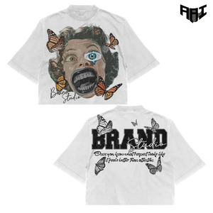 Camisetas Premium 100% Algodón para Hombre, Estampado DTG, Hombros Caídos, Estilo Vintage Casual Urbano, Corte Holgado, Estilo Americano, Venta al Por Mayor - Product Image 1