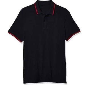 Polo à manches courtes pour homme, noir, uni, décontracté, tricoté, respirant, en coton, boutonné devant, coupe classique - Product Image 3