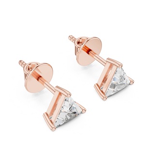 Trillion Cut S925 Sterling Gemstone Jewelry <b>Set</b> Moissanite Elegant Gems Ear <b>Stud</b> S925 <b>Silver</b> <b>Earring</b> At Best Price - Product Image 4