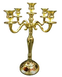 Candélabre en laiton à 5 bras, porte-bougie, décoration d'intérieur, support à bougies en métal durable - Product Image 5