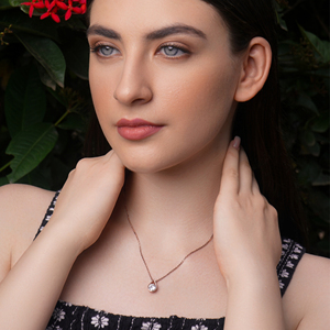 Collar Clásico con Colgante de Diamante en Forma de Gota de Agua, Oro Rosa, Plata de Ley 925, Lujoso, para Compromiso, Boda, Fiesta, Uso Diario, Elegante - Product Image 3