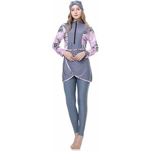 Conjunto Burkini Musulmán Premium de 3 Piezas, Personalizable con Logotipo Frontal, Ropa de Playa Modest de Lujo para Mujer, Corte Alto, Spandex/Poliéster Sólido - Product Image 4