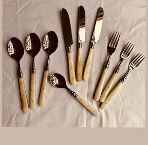 American Style Flatware <b>Set</b> 18/<b>8</b> Stainless Steel Resin Handle 8pcs Durable Mirror Polish Reusable Home decor <b>Dinnerware</b> <b>set</b> - Product Image 4