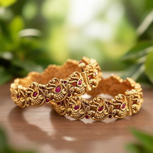 Peacock Screw Style Kada 2x6 Fashion Bangle - Product Image 3