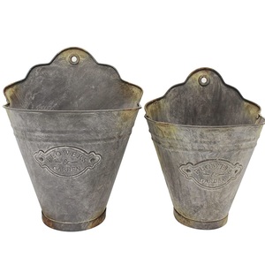High Selling <b>Wall</b> Mounted Galvanized Planter And Flower Vases Indoor <b>Decorative</b> Flower Pots Hanging Planters - Product Image 6