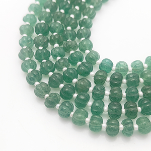 Cuentas Sueltas de Cuarzo Verde Fresa de 5-7mm, Talladas en Forma de Calabaza, Cuarzo Natural en Forma de Melón para Fabricación de Joyas, Venta al Por Mayor - Product Image 6