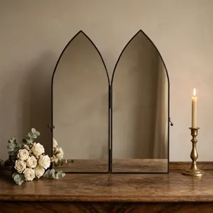 Artisan Design Modern Framed <b>Gothic</b> Arch Brass/<b>Mirror</b> Tabletop Durable Decorative Glass Home Interior Design - Product Image 1