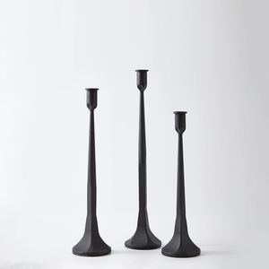Premium casted aluminium candle stand set <b>black</b> cast Aluminium & cast Iron Candle Holders ideal for modern decor styling - Product Image 3