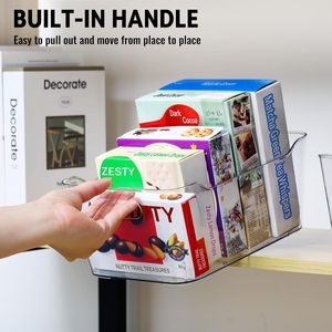 12-Pack Multi-Use Clear Plastic Storage Bins with <b>Labels</b> for Home <b>Kitchen</b> Bathroom Organization - Product Image 5