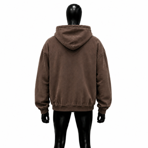 Sudadera con Capucha Gráfica Marrón con Ilustración de Personajes Divertidos, Estilo Urbano Texturizado, Oversize, Casual, Unisex, Vintage - Product Image 2