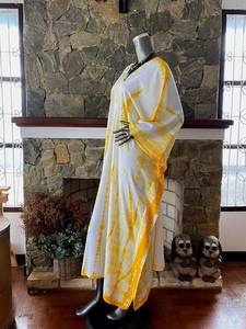 Vestido Maxi Kaftan de Rayón Teñido a Mano con Técnica Japonesa Shibori, Talla Grande, Corte Holgado, Estilo Boho para Mujer - Product Image 2