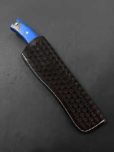 Cuchillo de Caza de Acero Inoxidable con Hoja Fija, Mango de Werzalit y Funda de Cuero, Cuchillo para Campismo al Aire Libre - Product Image 3