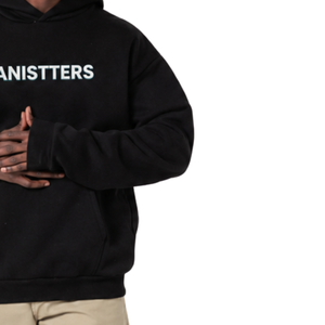 Sweat à capuche personnalisé pour homme, coupe classique, imprimé lettres horizontales à l'avant et verticales à l'arrière, style streetwear, 100% coton - Product Image 5