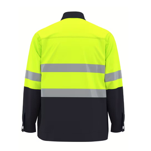 Custom Hi Vis Shirts <b>Orange</b> Long Sleeve Reflective <b>Polo</b> Shirt Safety Fire Resistant Workwear FR Work Shirt for Construction - Product Image 3