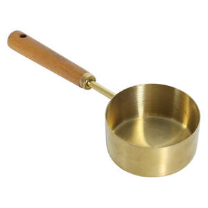 Measuring Cup <b>Copper</b> 125 ml With Wooden <b>Handle</b> Kitchen Measuring Cup Liquid Measuring Tool Durable Reusable - Product Image 1