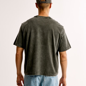 เสื้อยืดออกกำลังกายผู้ชายปี 2025 ทรงเข้ารูป แขนสั้น น้ำหนักเบา ผ้าฝ้าย 100% OEM เสื้อยืดสตรีทแวร์ผู้ชาย ทรงบ็อกซี่ - Product Image 6