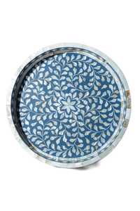Plateau de service et de rangement artisanal en nacre, élégant organisateur en mosaïque de coquillages irisés pour la salle à manger, la présentation et la décoration intérieure - Product Image 5