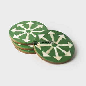 Juego de Posavasos de Lujo con Incrustaciones de Hueso Hechos a Mano, Cuadrados de 4x4 Pulgadas, Disponibles en Diferentes Colores por Tradebyd - Product Image 1