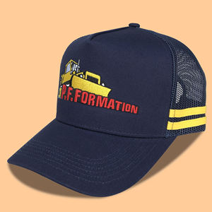 Casquette de camionneur P.F.Formation pour homme, bleu marine, en maille, réglable, avec logo brodé sur le panneau avant, design décontracté à 6 panneaux - Product Image 4