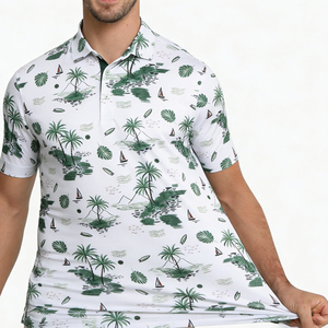 2026 Bulk Supply Premium <b>Hawaiian</b> Style <b>Golf</b> Polo Moisture Wicking Custom All Over Printing Knitted Plus Size Men's Polo <b>Shirt</b> - Product Image 3