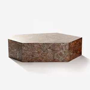 Table basse en perles de nacre, meubles en mosaïque de conception moderne, incrustation, fabriquée au Vietnam, vente en gros - Product Image 1