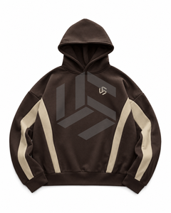 Sudadera con Capucha para Hombre, Color Marrón Sólido, Corte Holgado, Manga Regular, Estilo Casual, Impresión por Transferencia de Calor, Felpa Francesa, Otoño, con Bolsillo - Product Image 1