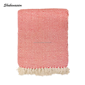 Cao cấp pastel dệt ném chăn vua nữ hoàng Kích thước nhà dệt kết cấu dệt chăn bông vải sinh thái thân thiện ném - Product Image 2