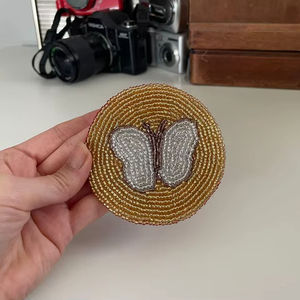 Posavasos Artesanales con Cuentas MS HANDICRAFT - Regalos Religiosos Clásicos, Portátiles de 4x4 Pulgadas con Revestimiento de Poliéster - Product Image 1