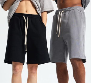 Pantalones Cortos de Felpa Gruesa para Hombre, Estilo Urbano Oversize, de Felpa Francesa, para Gimnasio, con Cordón Ajustable, Ropa Casual para Descansar - Product Image 6