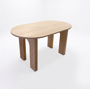 Modern Luxury Solid <b>Oak</b> Dining <b>Table</b> Oval <b>Rounded</b> Pedestal MT Furniture 4-Seater 3-Year Warranty for Home Apartment Dining Room - Product Image 1