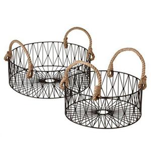 Ensemble de paniers de rangement en fil métallique moderne, empilables, design circulaire, paniers multi-usages pour l'organisation, décoration de la maison, paniers pour emballer des cadeaux - Product Image 6