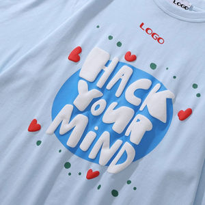 Camiseta 100% Algodón, Camiseta Personalizada con Impresión Puff, Logotipo Gráfico Unisex, Camisetas de Manga Corta para Hombre - Product Image 3