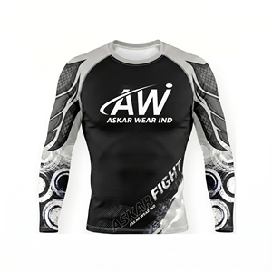 เสื้อแรชการ์ดแขนยาว ASKAR WEAR IND สำหรับผู้ชาย พิมพ์ลายแบบ Sublimation แห้งเร็ว ผลิตจากโพลีเอสเตอร์ เหมาะสำหรับการฝึกซ้อมในยิม - Product Image 1