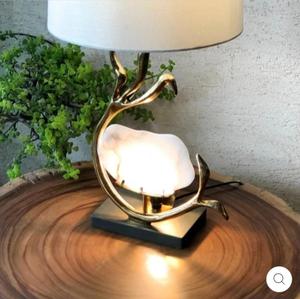 Modern Brass Table Lamp with White Fabric Drum Shade Warm <b>Light</b> Decorative <b>Lighting</b> for Bedroom - Product Image 2