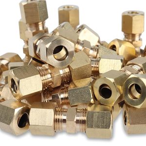 Conexión hexagonal de latón con rosca NPT hembra, resistente a la corrosión, para suministro de agua a baja presión, pulida a máquina, en pulgadas. - Product Image 1