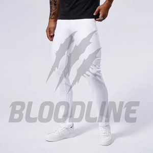 Jean en denim blanc coupe droite Bloodline, coupe slim, taille mi-haute, en coton, style décontracté d'été pour homme, imprimé numérique - Product Image 1