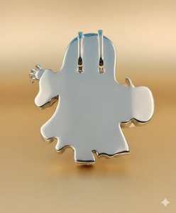 Colgante Personalizado de Moissanita Fantasma, Pasa el Test de Diamantes, Plata de Ley 925, Chapado en Oro Blanco de 14K, Regalo de Halloween, Joyería Hip Hop - Product Image 6