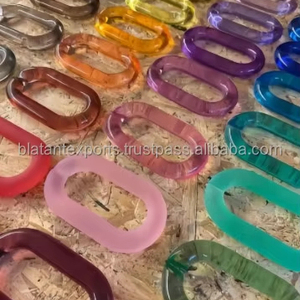 Decoración de Pared con Eslabones de Cadena de Resina Transparente, Objetos de Arte Colgantes Coloridos, Cadenas de Plástico Grandes, Escultura Enlazada, Separador de Ambientes - Product Image 4